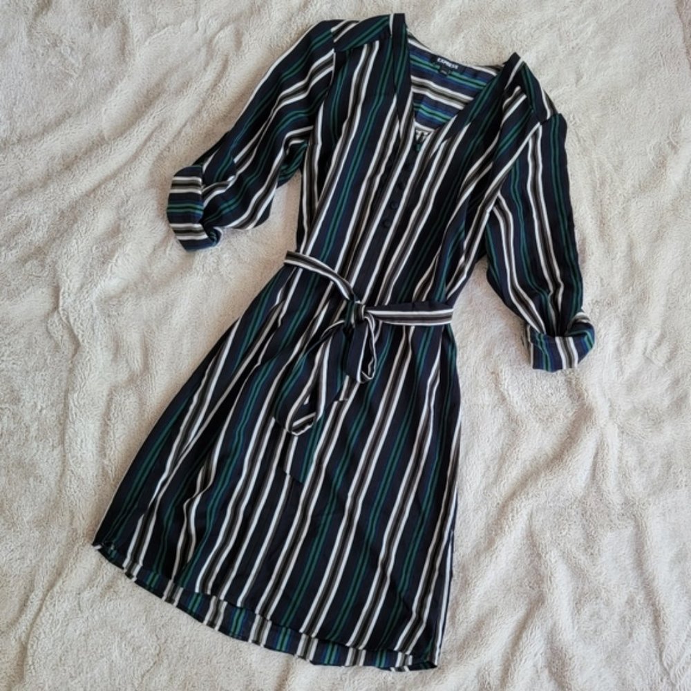Express striped shirt dress
